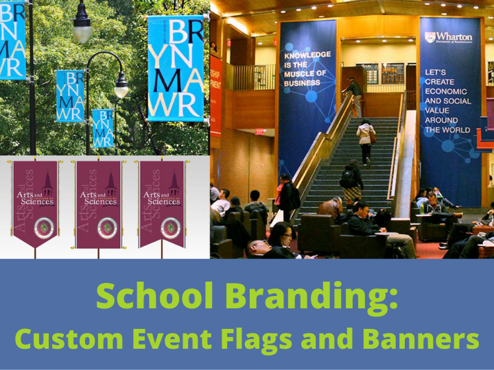 Local custom banners and flags for school branding