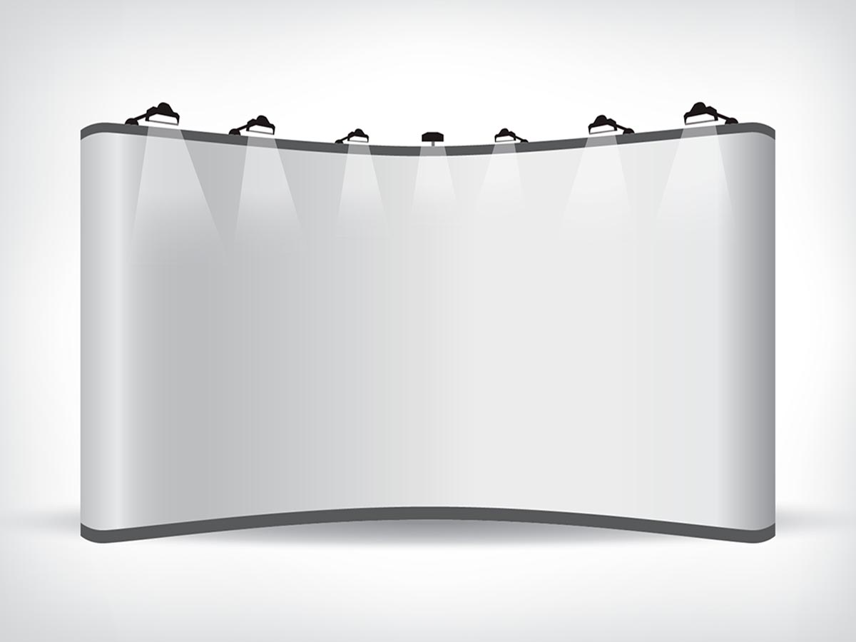 Extra Large Curved Exhibit Backdrop