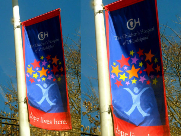 Children's Hospital Pole Flag Manufactured by Swirling Silks