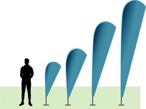 scale image of tear drop flags